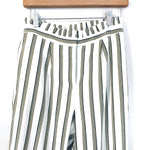 Express Linen Striped Ankle High Rise Pants- Size OR (Inseam 27")