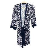 Marilyn Monroe Navy Blue Floral Robe And Nightgown Sleep Set- Size XL