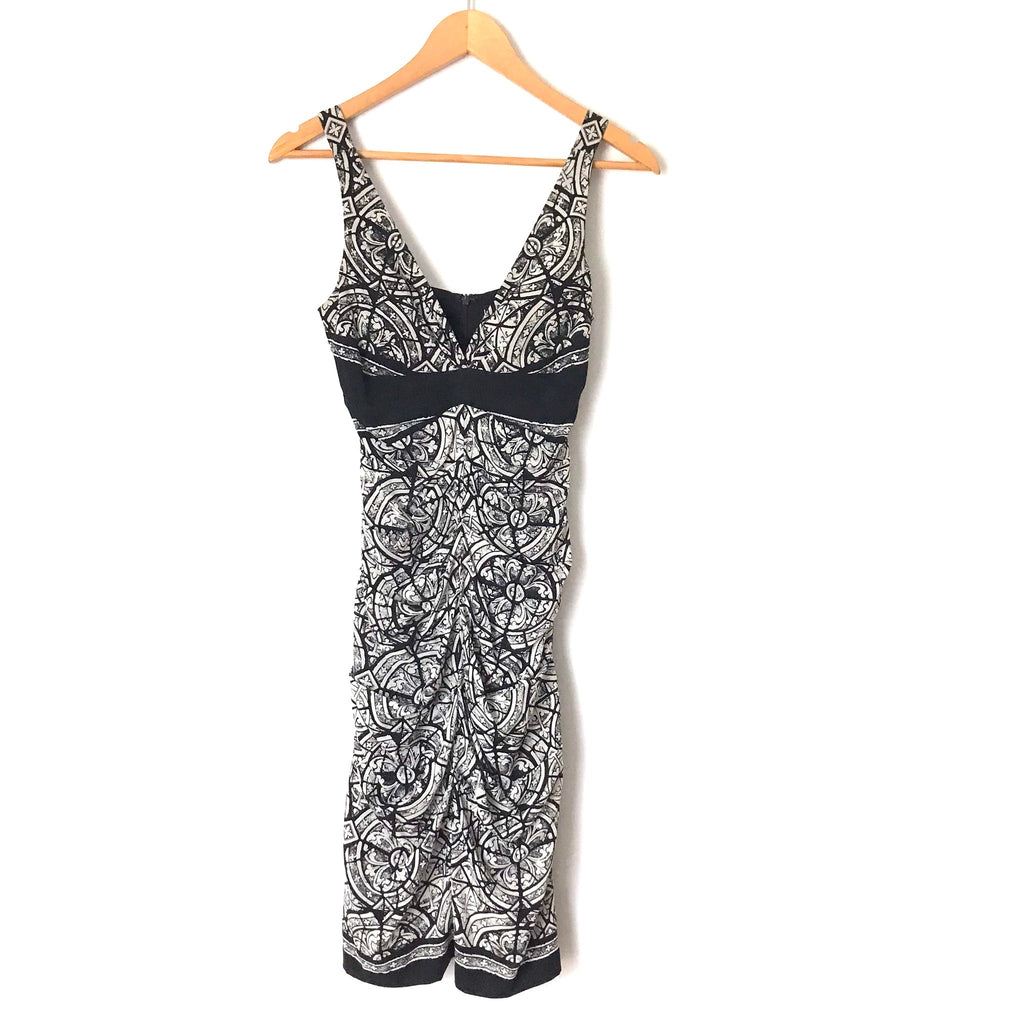 nicole miller black and white dress Nicole Miller Artelier Black White Printed Knee