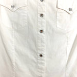 Wrangler White Rhinestone Snap Button Western Button Down- Size S