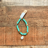 Make a Wish Turquoise Shell Pendant Bracelet NWT
