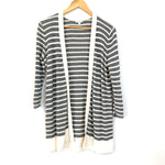 Gap White & Grey Striped Cardigan- Size S