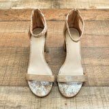 Seychelles Gold Marble Block Heel Sandals- Size 6.5 (see notes)