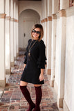 Le Lis Black Ruffle Bell Sleeve Sweater Dress- Size ~S