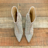 Betsey Johnson Silver Rhinestone Booties- Size 7.5 (See Notes)