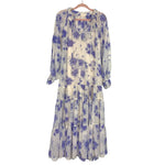 Free People Cream and Blue Floral Print Dress with Removable Slip- Size S (runs large)