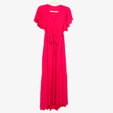 No Brand Pink Belted Maxi Dress- Size S