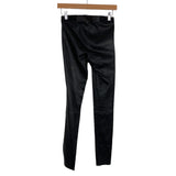 Alice & Olivia Black Lamb Leather Zip Front Pants- Size 0 (Inseam 30”)