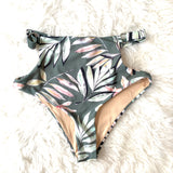 Minkpink Olive Palm Print with Side Cutouts- Size S