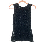 Intermix Black Lace Sleeveless Peplum Top- Size S