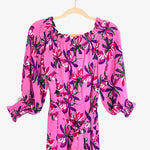 WAYF Pink and Purple Birds of Paradise Print Off the Shoulder Side Slit Maxi Dress NWT- Size S (sold out online)