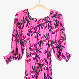 WAYF Pink and Purple Birds of Paradise Print Off the Shoulder Side Slit Maxi Dress NWT- Size S (sold out online)