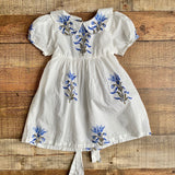Better Living White Cotton Collared Floral Dress- Size 12M
