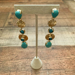 Zenzii Gold/Turquoise Linear Drop Earrings