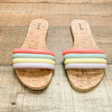 Qupid Colorful Strap Cork Sandals- Size 8