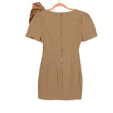 Mossman Mocha with Gathered Neckline and Ruffle Sleeve Mini Dress NWT- Size 4
