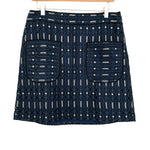 LOFT Black & Blue Patterned Skirt- Size 8