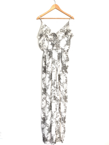 Amaryllis Floral Sheer Overlay Jumpsuit- Size S
