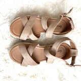 Bamboo Strappy Espadrille Platform Shoes- Size 7