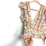 Free People Floral Deep V-Neck Crop Top- Size L (we have matching skirt)