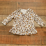 Angel Dear Animal Print Snap Long Sleeve Top- Size 0-3M