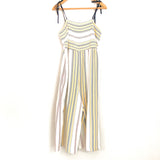 BCBGeneration Culotte Striped Crop Jumpsuit with Tie Straps- Size XS
