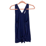 Jockey Navy Space Dye with Back Knot Racerback Tank- Size S