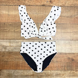 Beach Joy White/Black Polka Dot Padded Bikini Top- Size S (sold out online, sold as set)