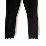 Jen 7 by 7 for all Mankind Black Eyelet Hem Skinny Jeans NWT- Size 2 (Jana Inseam 26”)