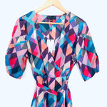 Bobeau Geometric Midi Wrap Dress NWT- Size XS