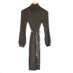 Ali & Jay Black/Gold Metallic Turtleneck Long Sleeve Dress- Size S