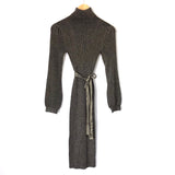 Ali & Jay Black/Gold Metallic Turtleneck Long Sleeve Dress- Size S