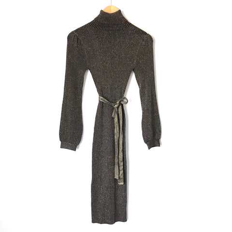 Ali & Jay Black/Gold Metallic Turtleneck Long Sleeve Dress- Size S The Saved Collection Ali & Jay Black/Gold Metallic Turtleneck Long Sleeve Dress- Size S The Saved Collection