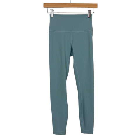 Lululemon Robin's Egg Blue High Waisted Leggings- Size 4 (Inseam 25.5")