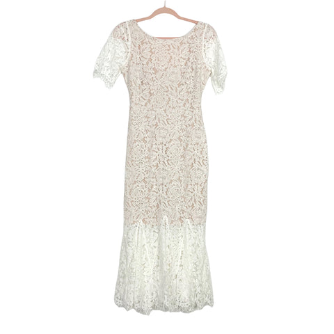 Just Me Lace Overlay Mermaid Dress- Size S