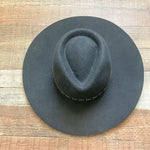 Sole Society Black Leather Studded Belted Wool Hat NWT- One Size