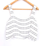 Vestique White Patterned Crop Top- Size M