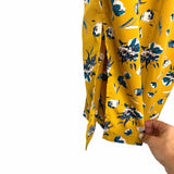 Uncle Frank Mustard Floral Elastic Waist Side Slit Hem Jumpsuit NWT- Size M