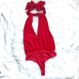 Lovers + Friends Red Cairo Thong Bodysuit- Size S