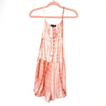 Amaryllis Pink Tie-Dye Front Tie Romper- Size XS