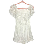 Entro White Lace Off The Shoulder Romper- Size S