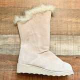 Bearpaw Tan Platform Faux Fur Boots- Size 9 (see notes)