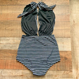 Cocoship Black and White Striped One Piece NWT- Size M (comes with pads and adjustable band)