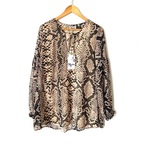 Show Me Your Mumu Snakeskin Print Top NWT- Size S