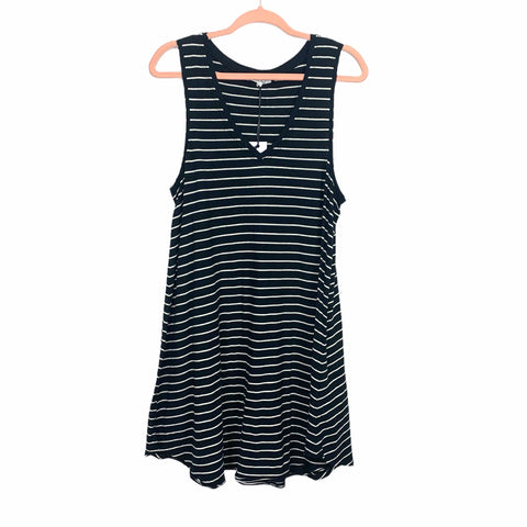 Z Supply White/Black Striped Sleeveless Dress NWT- Size L