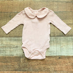 Baby Gap Pink Ribbed Collared Onesie- Size 0-3M