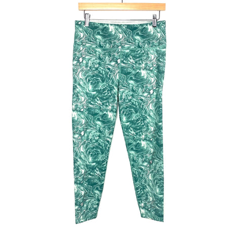 Sweaty Betty Green Marble 7/8 Leggings- Size L (Inseam 23") (We have matching top)