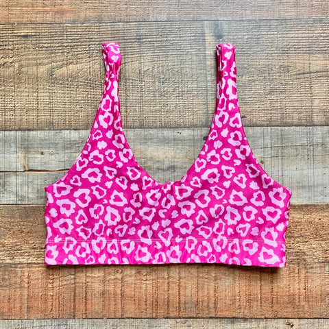 Gold Sheep Pink Leopard Print Sports Bralette- Size L (we have matching leggings)