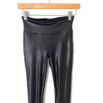 Spanx Black Faux Leather Leggings- Size XS (Inseam 28”)