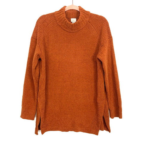 A New Day Burnt Orange Chenille Mock Neck Sweater- Size M